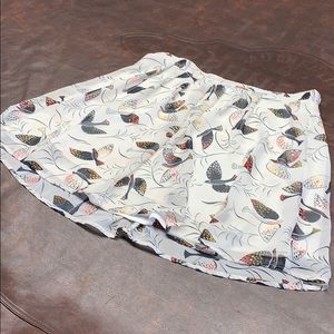 Skirt with bird print